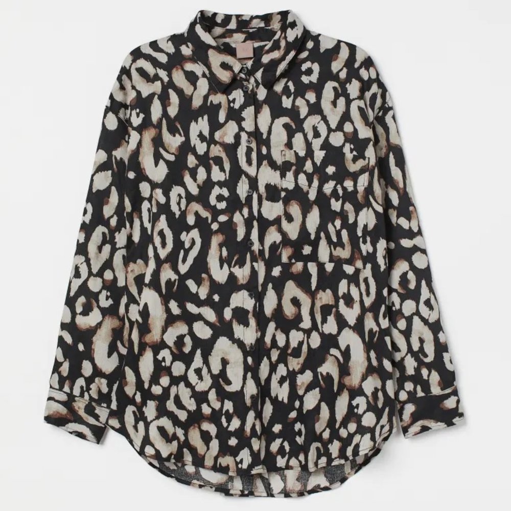 H&M Linen Shirt - Leopard Print